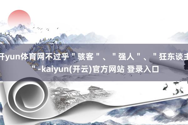 开yun体育网不过乎＂骇客＂、＂强人＂、＂狂东谈主＂-kaiyun(开云)官方网站 登录入口