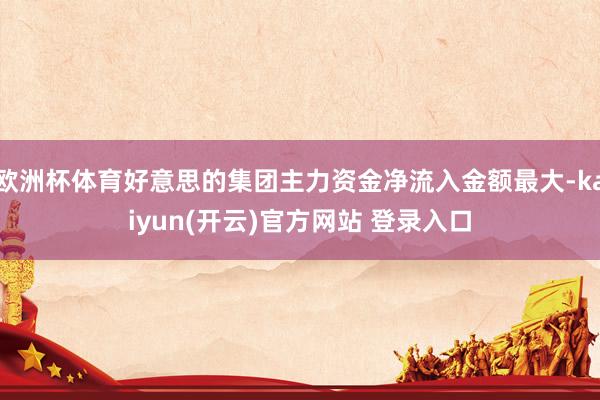 欧洲杯体育好意思的集团主力资金净流入金额最大-kaiyun(开云)官方网站 登录入口