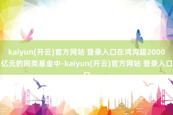 kaiyun(开云)官方网站 登录入口在鸿沟超2000亿元的同类基金中-kaiyun(开云)官方网站 登录入口
