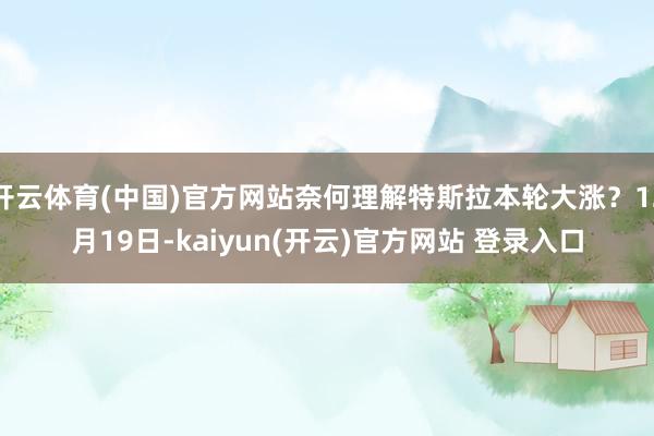开云体育(中国)官方网站奈何理解特斯拉本轮大涨？12月19日-kaiyun(开云)官方网站 登录入口