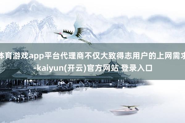 体育游戏app平台代理商不仅大致得志用户的上网需求-kaiyun(开云)官方网站 登录入口