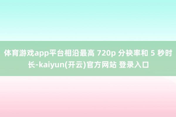 体育游戏app平台相沿最高 720p 分袂率和 5 秒时长-kaiyun(开云)官方网站 登录入口