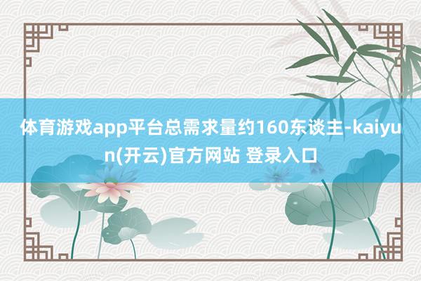 体育游戏app平台总需求量约160东谈主-kaiyun(开云)官方网站 登录入口