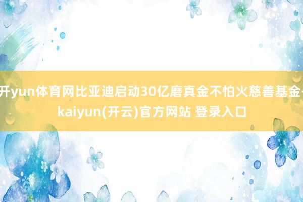 开yun体育网比亚迪启动30亿磨真金不怕火慈善基金-kaiyun(开云)官方网站 登录入口