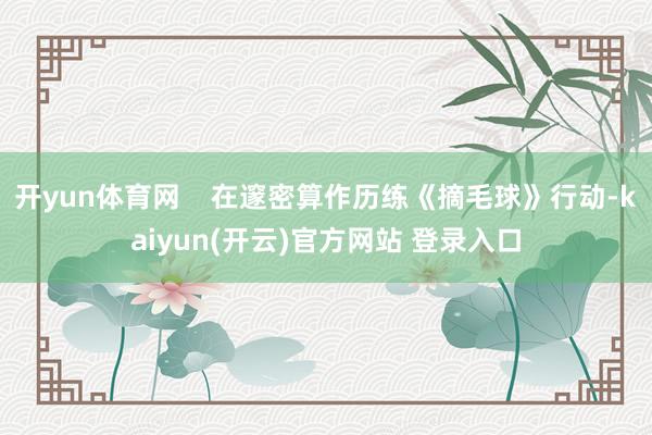 开yun体育网    在邃密算作历练《摘毛球》行动-kaiyun(开云)官方网站 登录入口