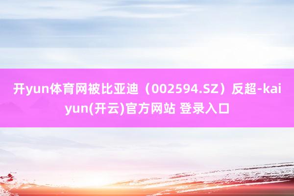 开yun体育网被比亚迪（002594.SZ）反超-kaiyun(开云)官方网站 登录入口