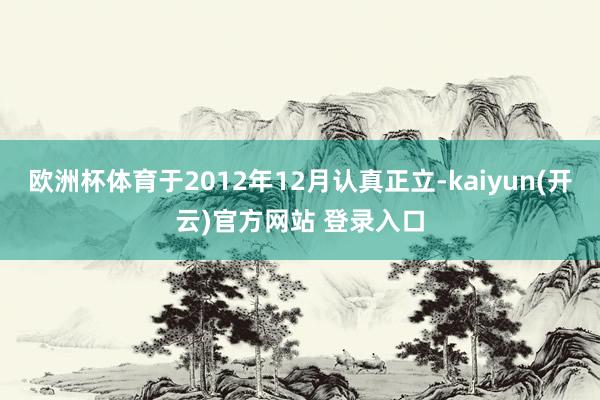 欧洲杯体育于2012年12月认真正立-kaiyun(开云)官方网站 登录入口