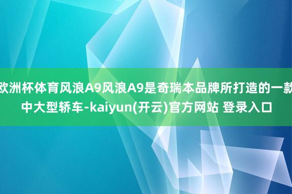欧洲杯体育风浪A9风浪A9是奇瑞本品牌所打造的一款中大型轿车-kaiyun(开云)官方网站 登录入口