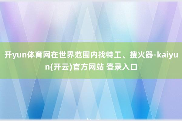 开yun体育网在世界范围内找特工、搜火器-kaiyun(开云)官方网站 登录入口