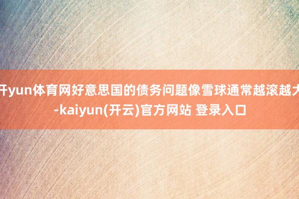 开yun体育网好意思国的债务问题像雪球通常越滚越大-kaiyun(开云)官方网站 登录入口