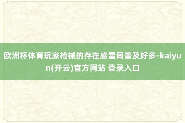 欧洲杯体育玩家枪械的存在感雷同普及好多-kaiyun(开云)官方网站 登录入口