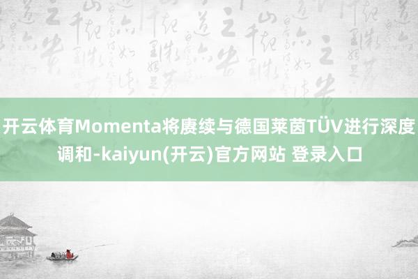 开云体育Momenta将赓续与德国莱茵TÜV进行深度调和-kaiyun(开云)官方网站 登录入口