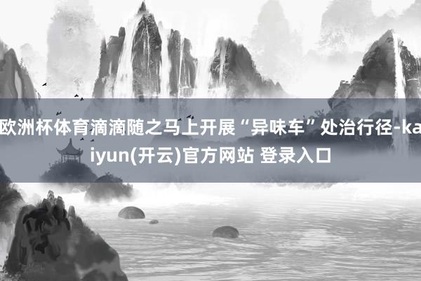 欧洲杯体育滴滴随之马上开展“异味车”处治行径-kaiyun(开云)官方网站 登录入口