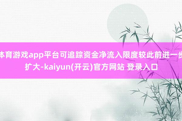 体育游戏app平台可追踪资金净流入限度较此前进一步扩大-kaiyun(开云)官方网站 登录入口
