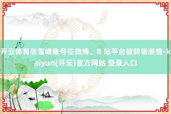 开云体育张雪峰账号在微博、B 站平台被辞谢表情-kaiyun(开云)官方网站 登录入口