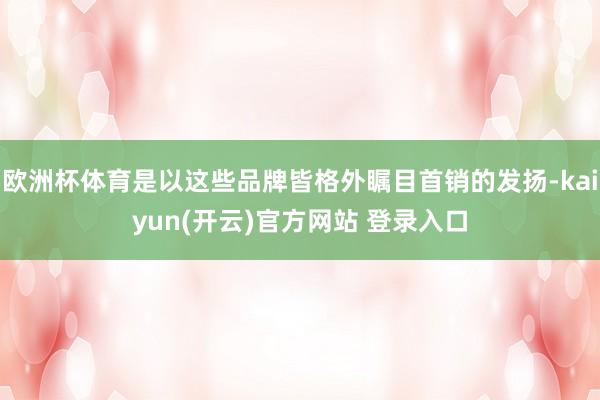 欧洲杯体育是以这些品牌皆格外瞩目首销的发扬-kaiyun(开云)官方网站 登录入口