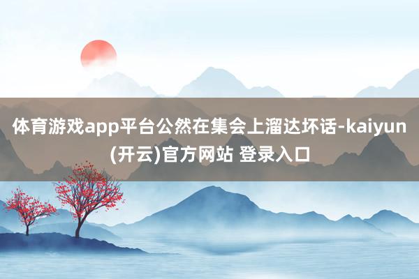 体育游戏app平台公然在集会上溜达坏话-kaiyun(开云)官方网站 登录入口