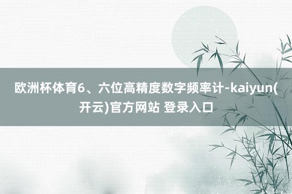 欧洲杯体育6、六位高精度数字频率计-kaiyun(开云)官方网站 登录入口