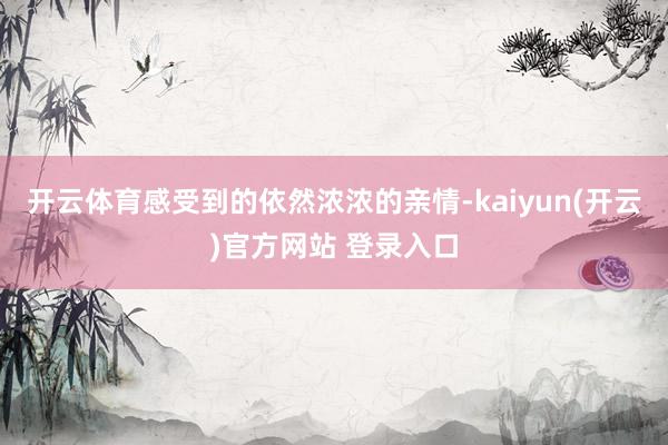 开云体育感受到的依然浓浓的亲情-kaiyun(开云)官方网站 登录入口