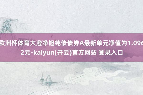 欧洲杯体育大澄净旭纯债债券A最新单元净值为1.0962元-kaiyun(开云)官方网站 登录入口