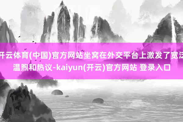 开云体育(中国)官方网站坐窝在外交平台上激发了宽泛温煦和热议-kaiyun(开云)官方网站 登录入口